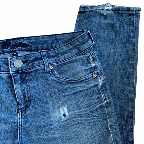Kut From The Kloth Distressed Straight Jeans 8 - Picture 6 of 11